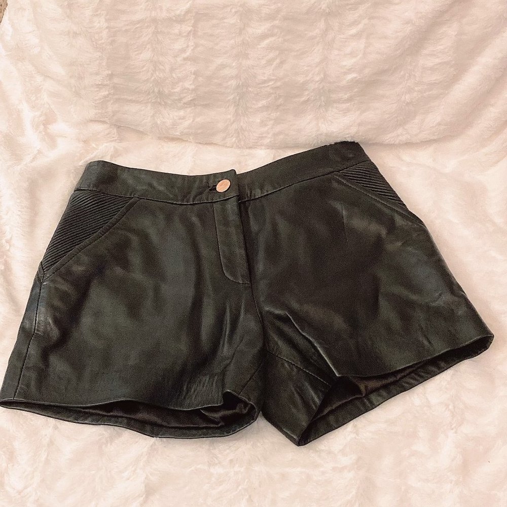 Ted Baker Women's Black Devica Leather Shorts